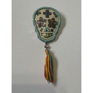 Day of the Dead Sugar Skull Pendant Dia De Los Muertos Halloween Jewelry